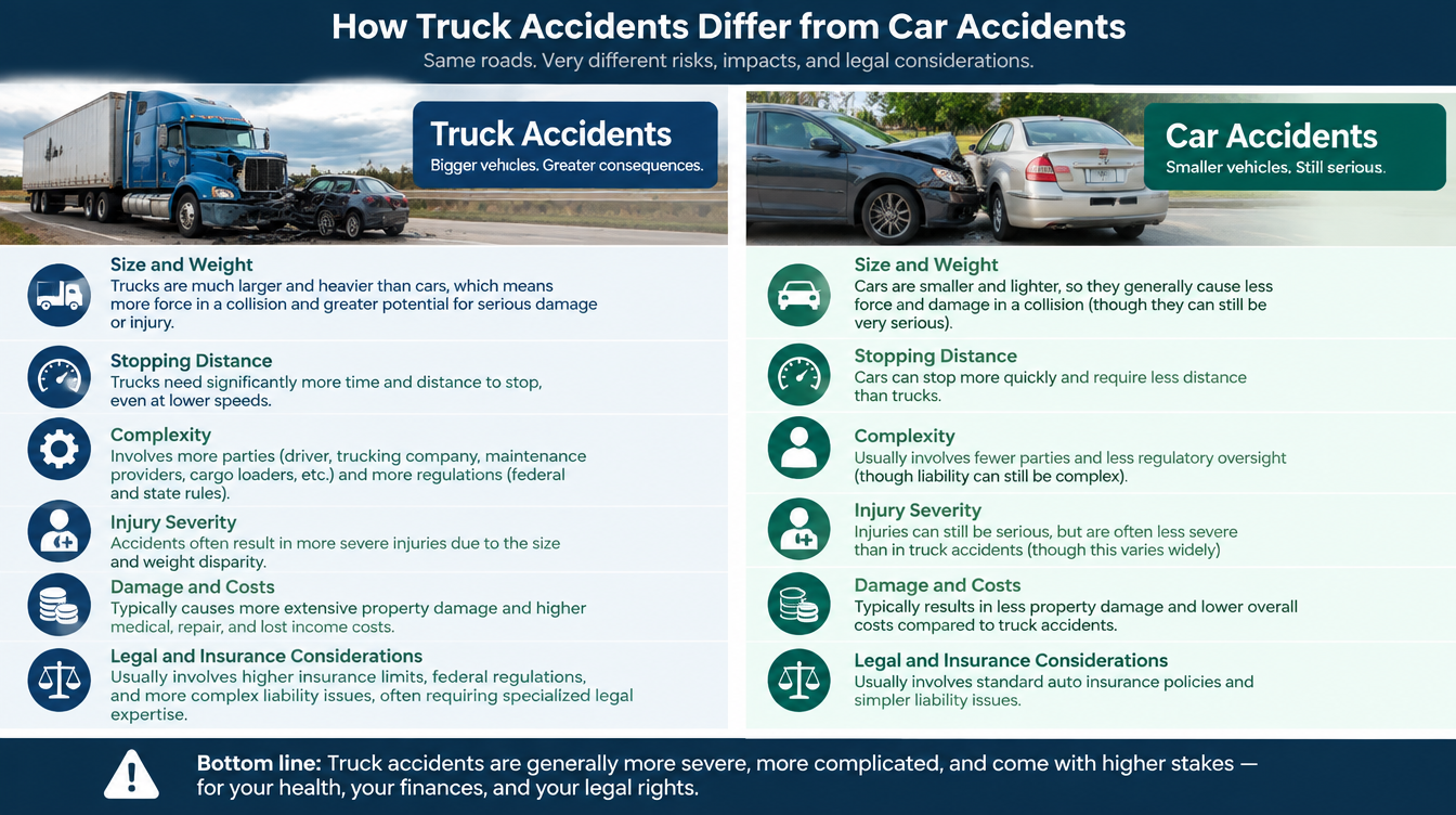 How Truck Accidents Differ from Car Accidents