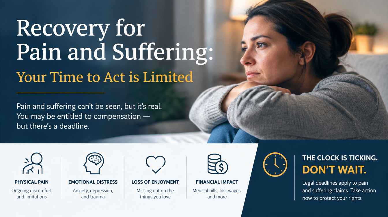 Recovery for Pain and Suffering: Your Time to Act is Limited