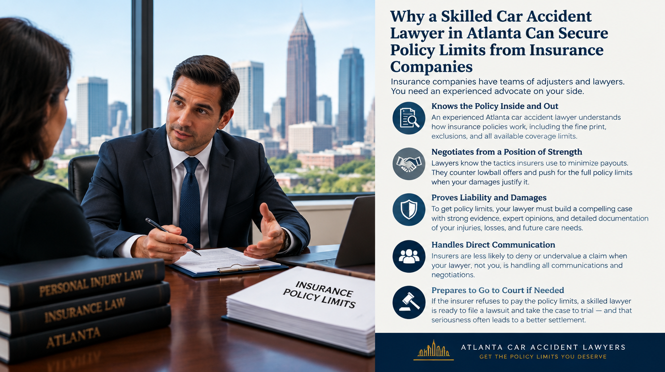 Why a Skilled Car Accident Lawyer in Atlanta Can Secure Policy Limits from Insurance Companies