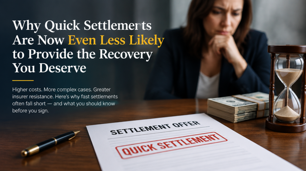 Why Quick Settlements Are Now Even Less Likely to Provide the Recovery You Deserve
